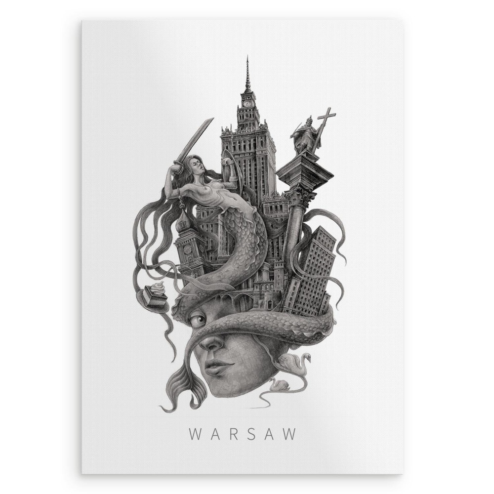 Tablou fara rama de alicja kocurek Varșovia Alb-Negru