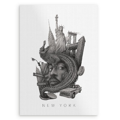 Tablou fara rama de alicja kocurek New York Alb-Negru