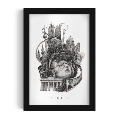 Tablou cu rama neagra de Alicja Kocurek Berlin Alb-Negru