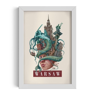 Tablou cu rama alba Varșovia Vintage