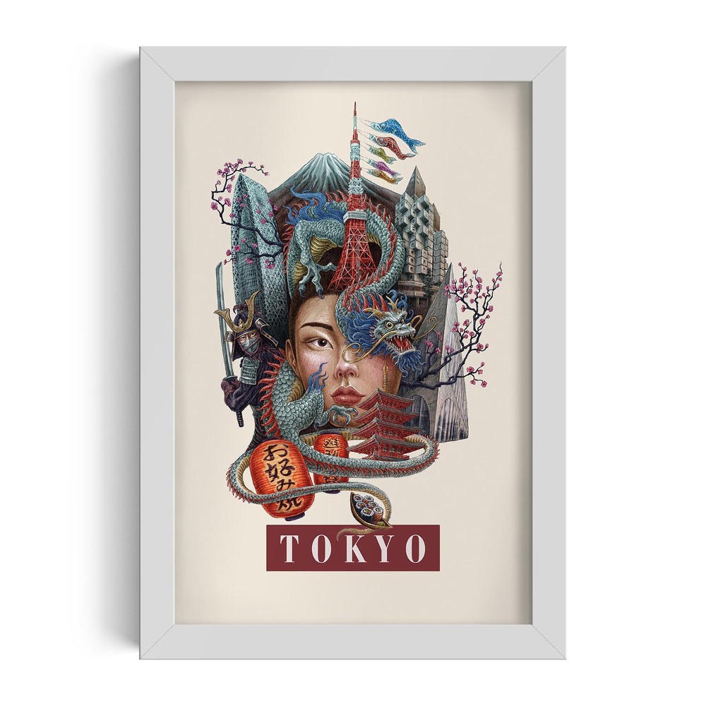 Tablou cu rama alba Tokyo Vintage