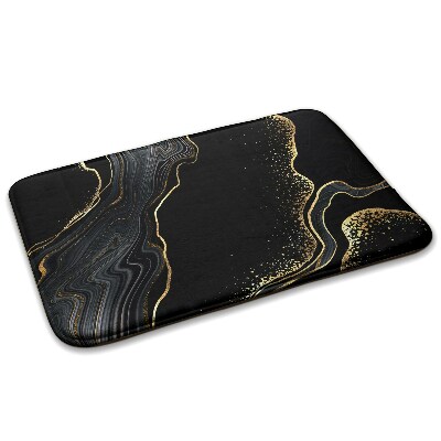  Covor bucătărie confortabil Motiv abstract cu linii negre și aurii