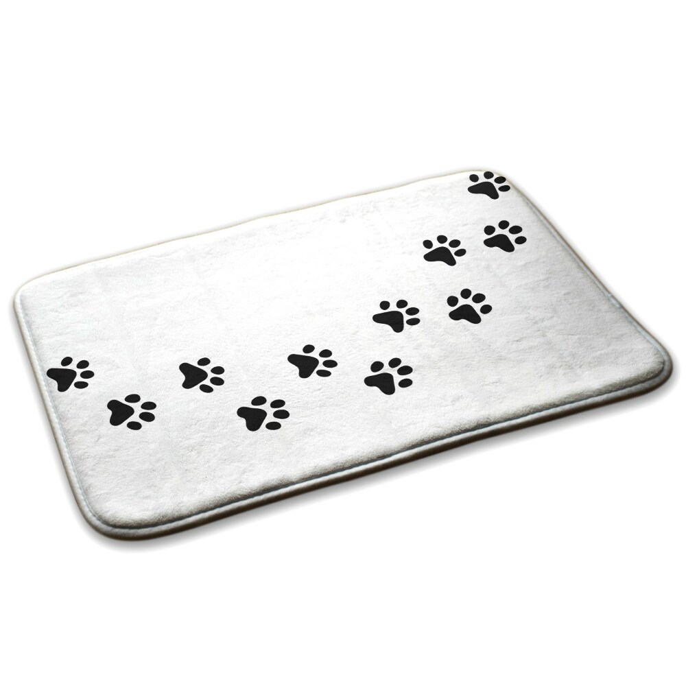  Covor mic dormitor Urme de labă pe fundal alb