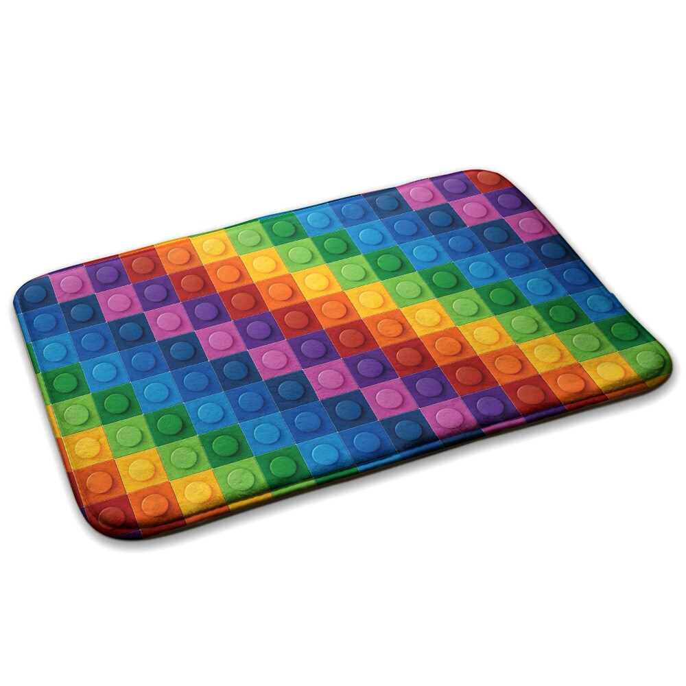  Covor antiderapant Blocuri colorate în stil LEGO