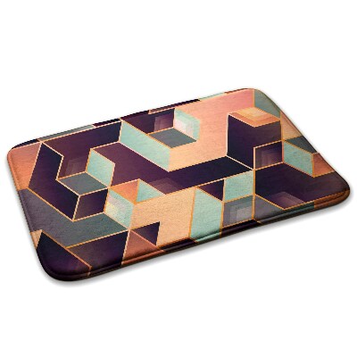  Covor dormitor Model de marmură albastră și gri.