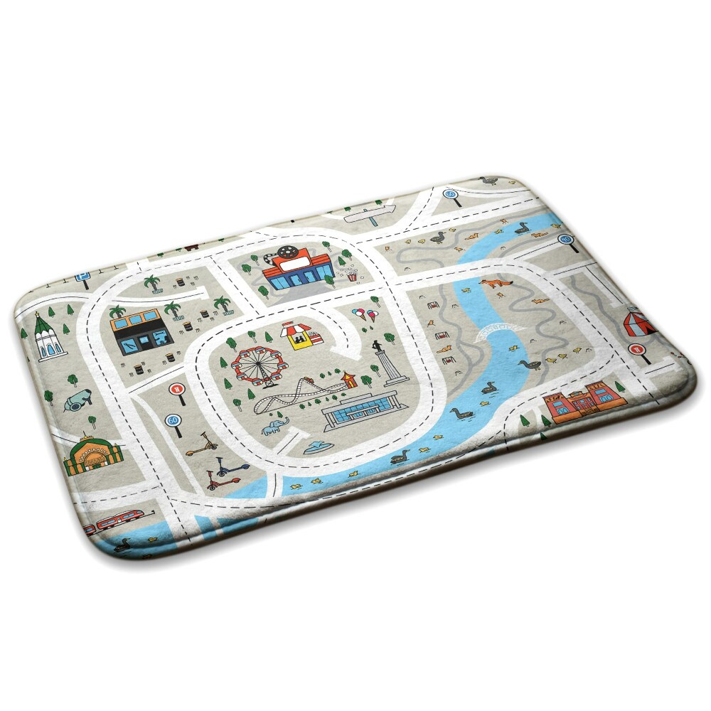  Covor hol Hartă stradală a orașului cu un râu