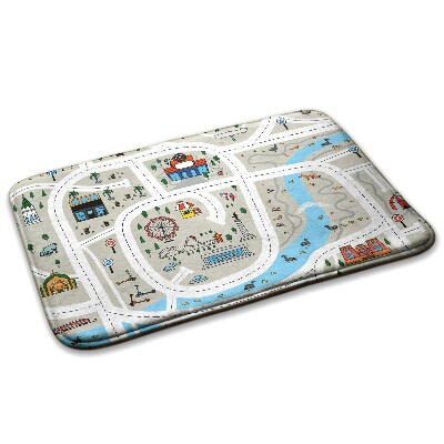  Covor hol Hartă stradală a orașului cu un râu