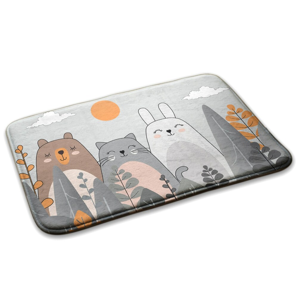  Covor bucătărie confortabil Pisica urs și iepurele în pădure