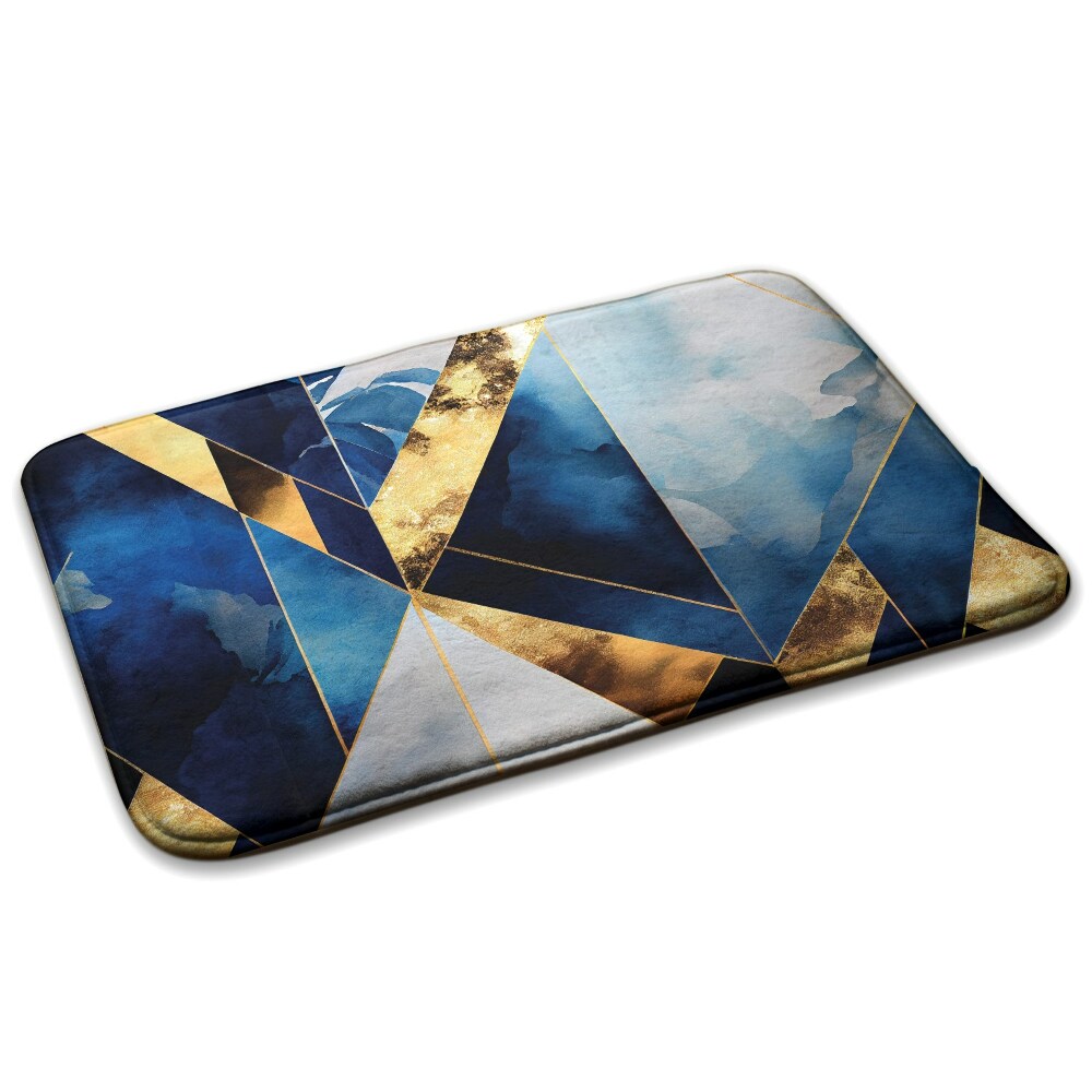  Covor bucătărie antiderapant Modele geometrice în nuanțe de albastru și auriu