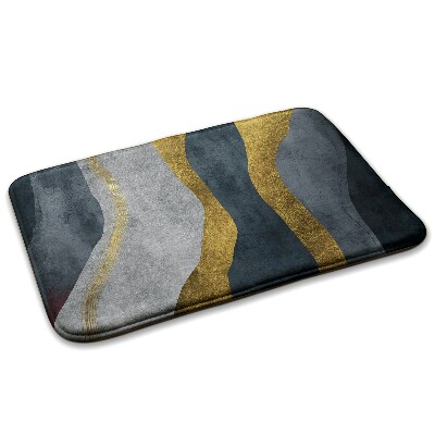  Covor dormitor Linii ondulate abstracte în nuanțe de auriu