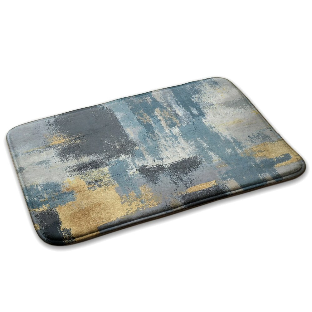  Covor bucătărie antiderapant Pete abstracte în nuanțe de albastru și auriu