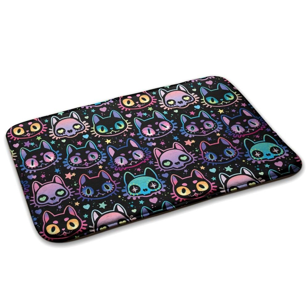  Covor mic dormitor Fețe colorate de pisică