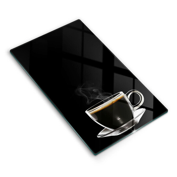 Tocător sticlă decorativ Un pahar de cafea fierbinte