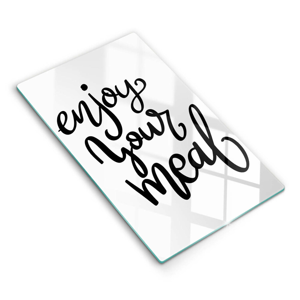 Tocător din sticlă decorativ Inscripția Poftă bună la masă