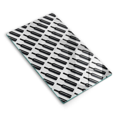 Tocător sticlă decorativ Sticle de vin negru