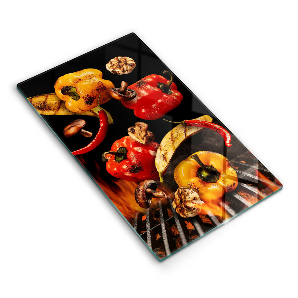 Tocător de bucătărie decorativ Legume la grătar