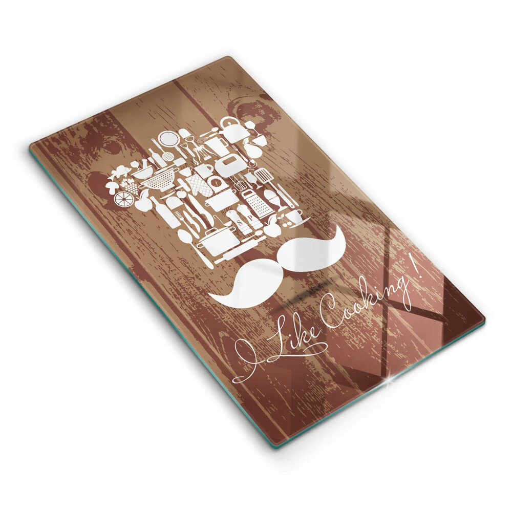 Tocător din sticlă decorativ Inscripția „Îmi place să gătesc”