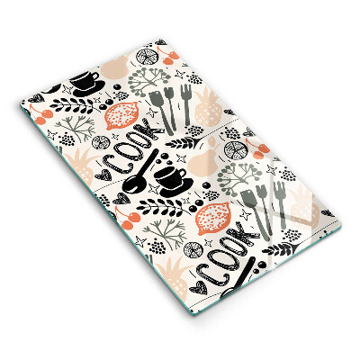 Tocător de bucătărie decorativ Desen cu tematică de bucătărie