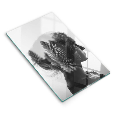 Tocător din sticlă decorativ Femeia și pădurea