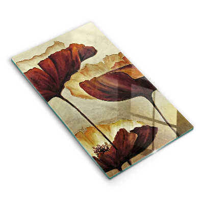 Tocător din sticlă decorativ Flori boho pictate