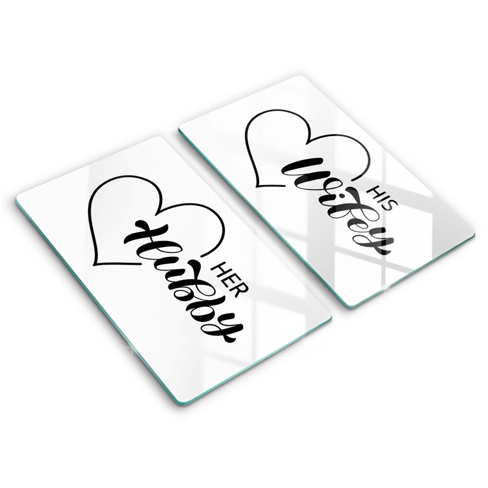 Tocător din sticlă Inscripție, propoziție, model 2 buc.