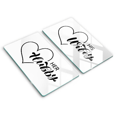 Tocător din sticlă Inscripție, propoziție, model 2 buc.