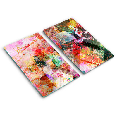 Tocător din sticlă Abstractizarea vopselei 2 buc.