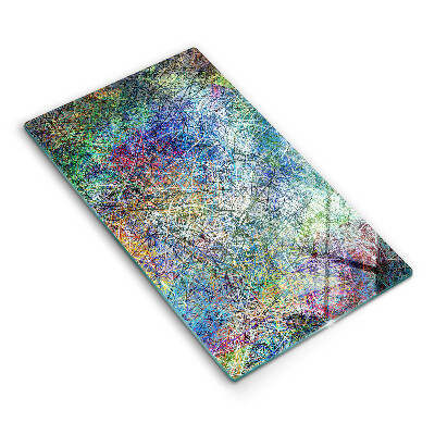Tocător din sticlă Abstracție de linii colorate