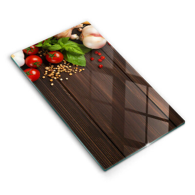 Tocător sticlă Legume pe masă