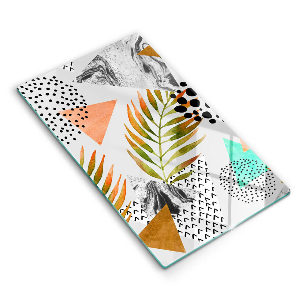 Tocător din sticlă Model de frunze Boho