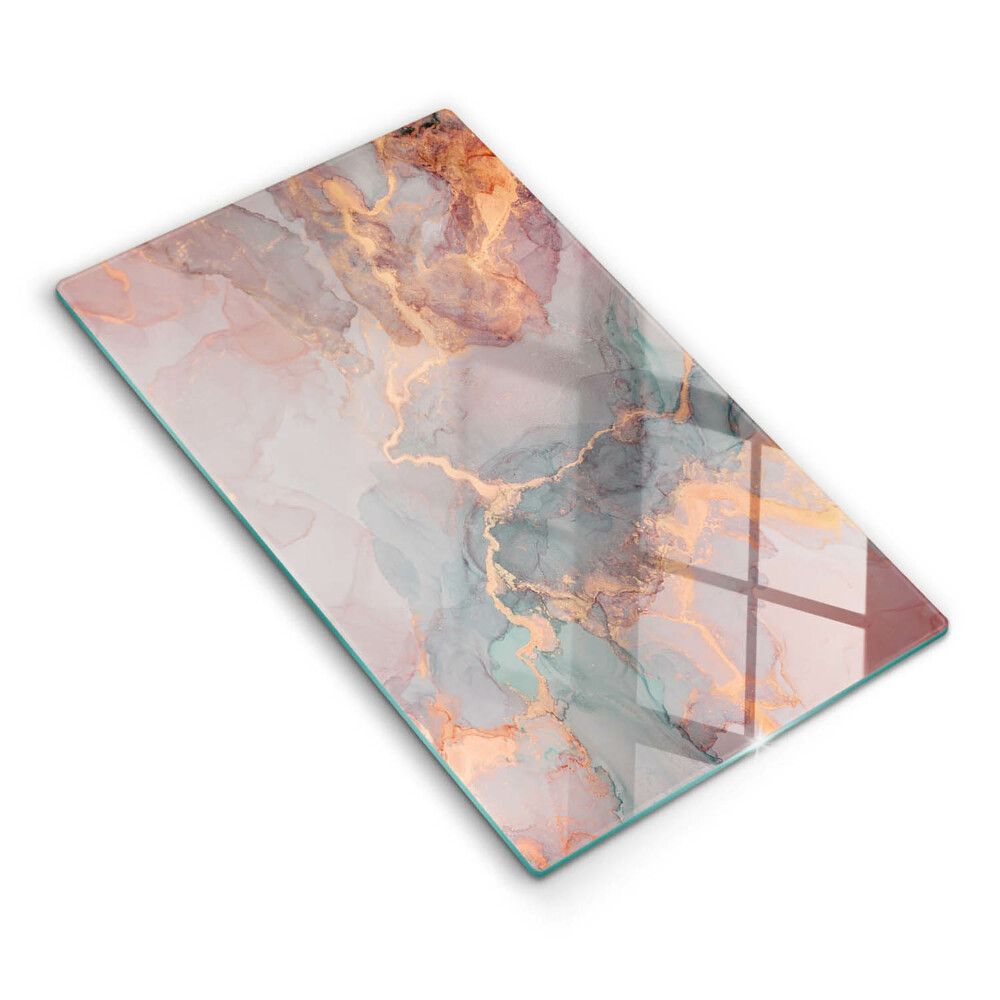 Tocător sticlă Marmură cu aur