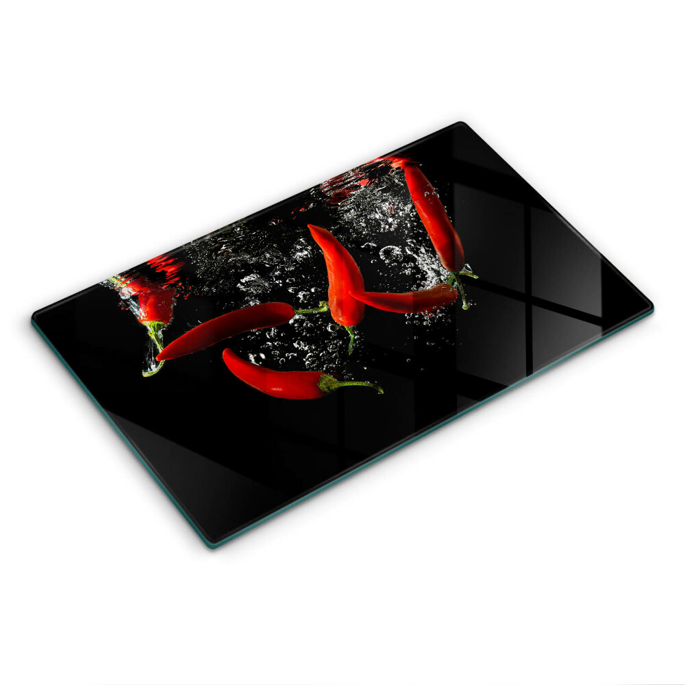 Tocător de bucătărie decorativ Ardei iute în apă