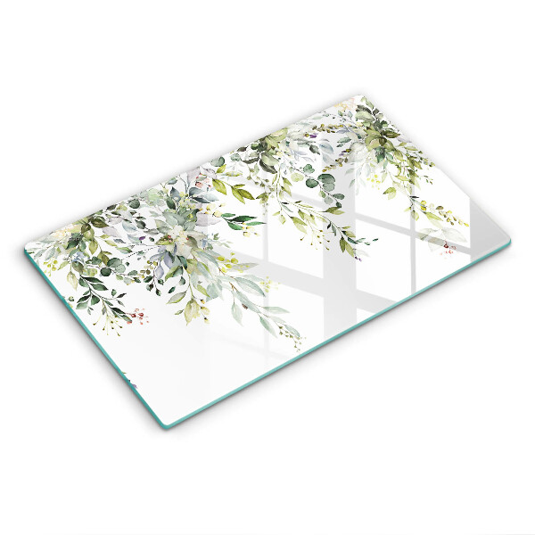 Tocător de bucătărie decorativ Frunze și flori decorative