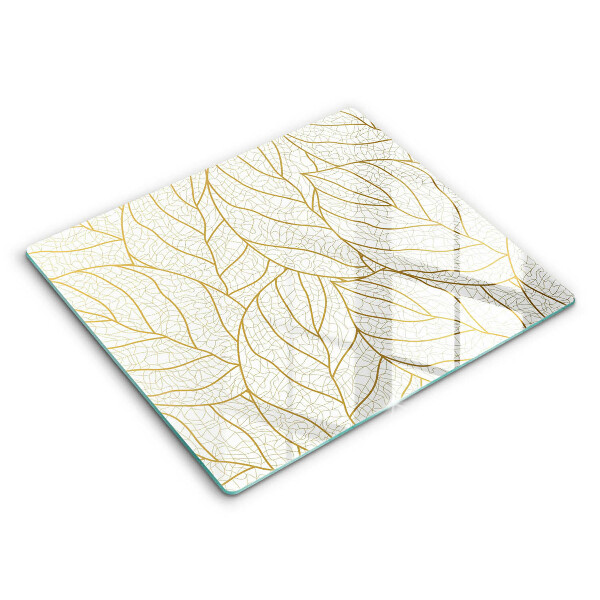 Tocător sticlă modern Model de frunze de artă liniară 60x52 cm