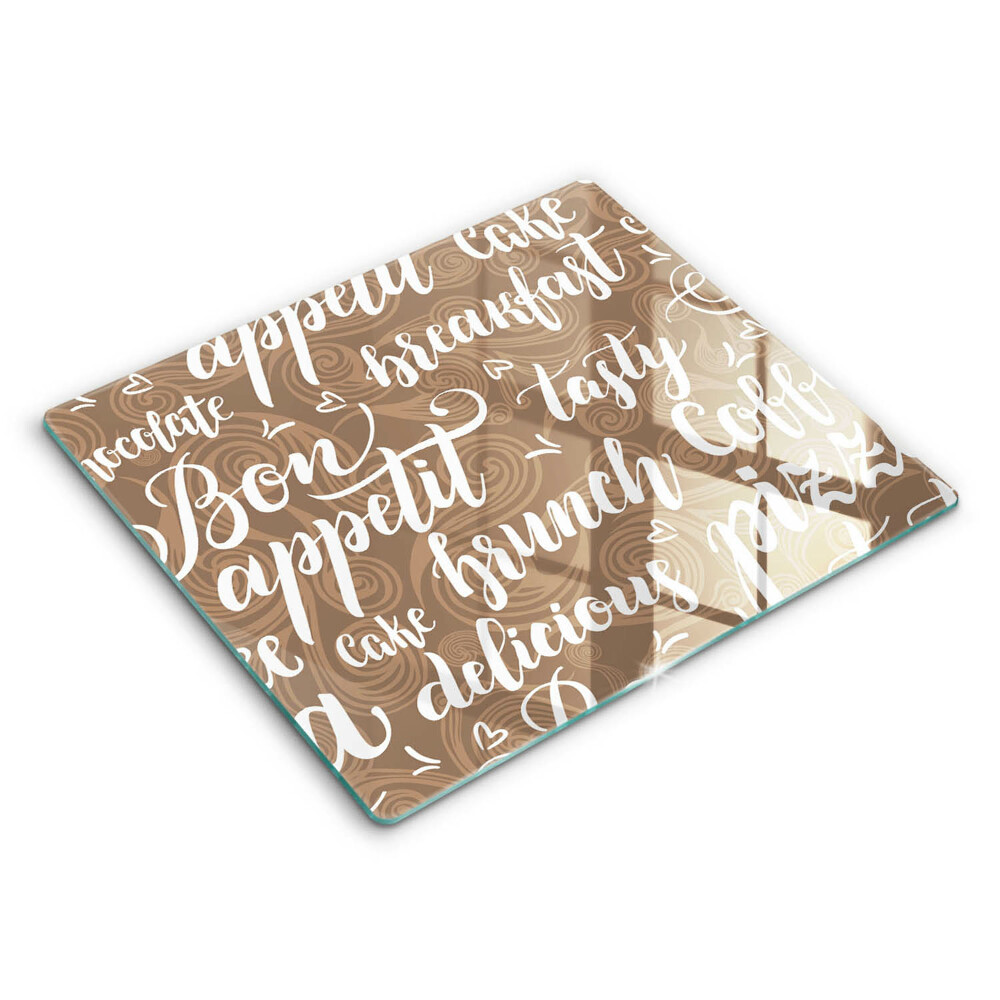 Tocător de bucătărie modern Subtitrări Poftă bună 60x52 cm