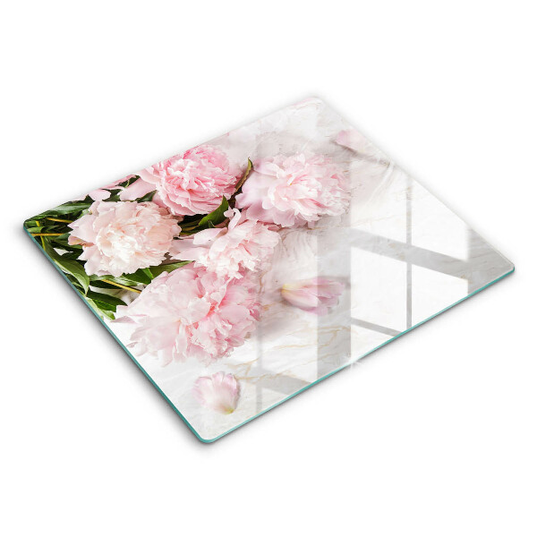 Tocător din sticlă modern Flori delicate de trandafir 60x52 cm