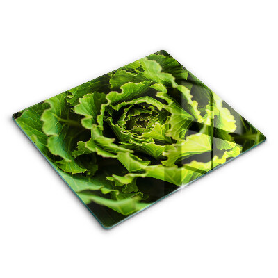 Tocător din sticlă modern Mâncând frunze de salată verde 60x52 cm