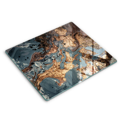 Tocător din sticlă modern Structura de rocă aurie 60x52 cm