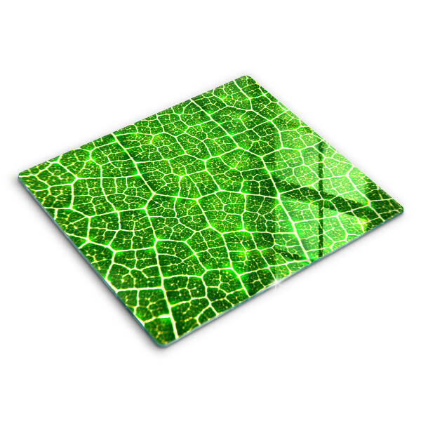 Tocător din sticlă modern Structura frunzelor 60x52 cm