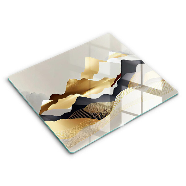Tocător sticlă modern Munți aurii abstracte 60x52 cm