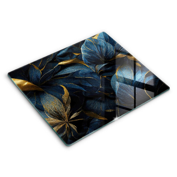 Tocător de bucătărie modern Frunze decorative cu aur 60x52 cm