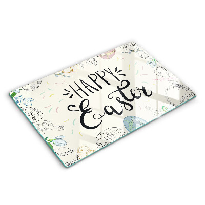 Tocător de bucătărie modern Inscripție de Paște fericit 80x52 cm