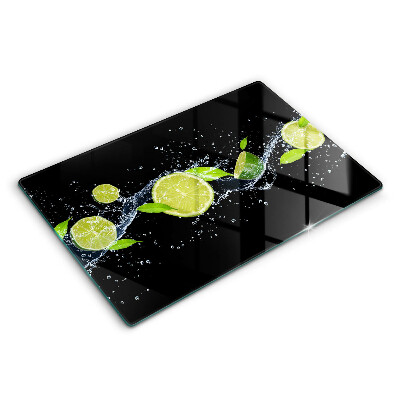 Tocător sticlă modern Apă de mentă cu lime 80x52 cm