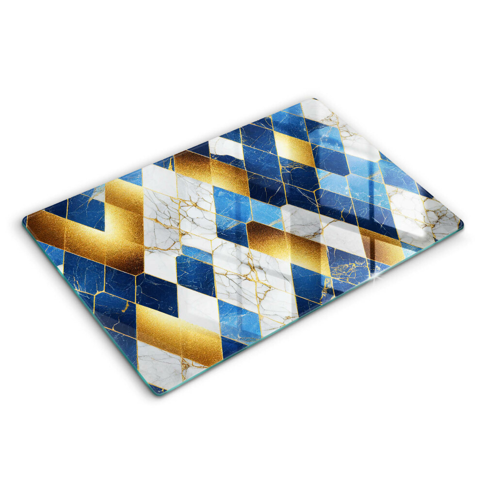 Tocător de bucătărie modern Marmură aurie cu romburi 80x52 cm