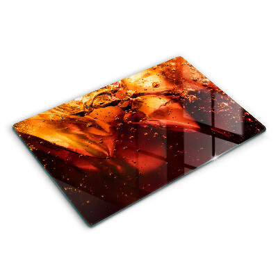 Tocător din sticlă modern Băutură cola cu gheață 80x52 cm