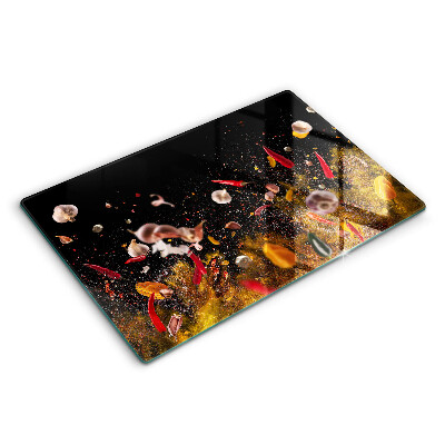 Tocător din sticlă modern Condimente picante 80x52 cm