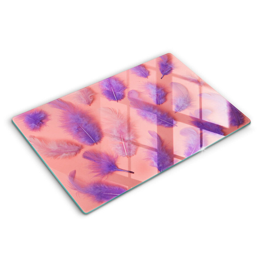 Tocător sticlă modern Pene pufoase 80x52 cm