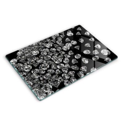 Tocător sticlă modern Diamante strălucitoare 80x52 cm