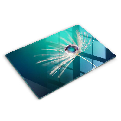 Tocător din sticlă modern Rouă pe păpădie 80x52 cm