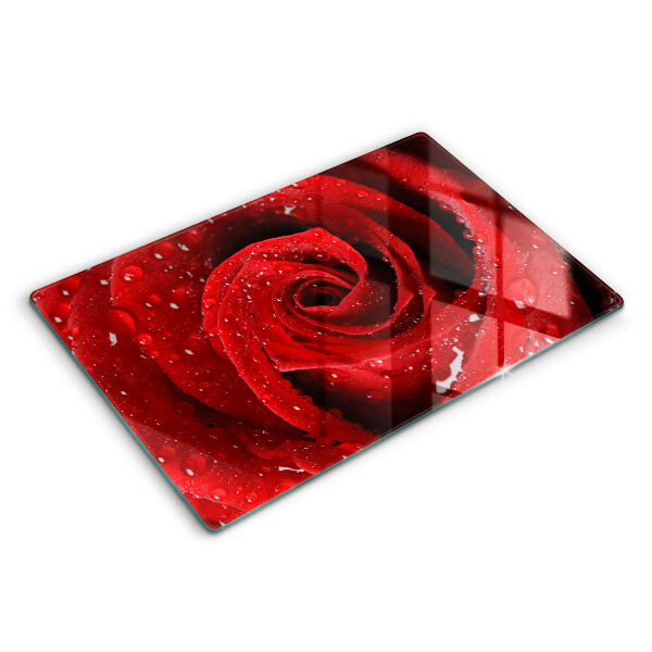 Tocător sticlă modern Petale de trandafir 80x52 cm